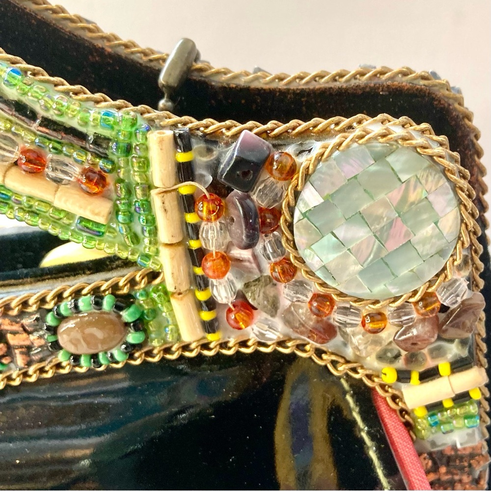 Spring Sale 🌼 Mary Frances patent leather vintage purse butterfly beaded handle - Picture 9 of 9
